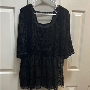 Elegant Black Lace Women's Top Free people